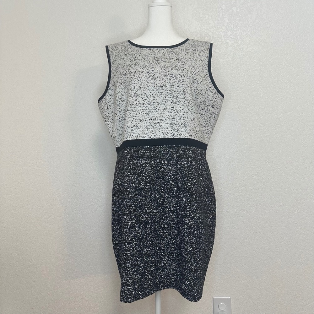 Julio Sheath Y2K Sleeveless Black White Midi Dress Womens US‎ 12